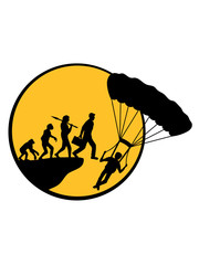 fallschirmspringer falschirmspringen sport hobby spaß liebe skydiving evolution mond nacht springen abhang klippe absturz clipart design