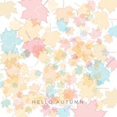 Autumn sale background, layout decorate with leaves of autumn. Poster and frame leaflet or web banner. Vector template.