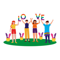 People supporting lgtbiq march design