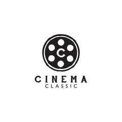 Movie film company logo design template
