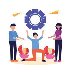 People with teamwork icon vector design