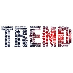 Trend word consist of relative words. Fashion Keywords Tag Cloud.