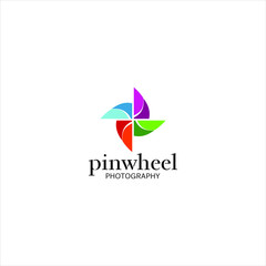 Fototapeta na wymiar pinwheel photography logo design template