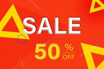 Sale banner template. Weekend specials offer. Vector