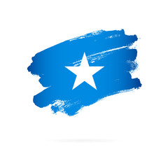 Flag of Somalia. Vector illustration. Brush strokes