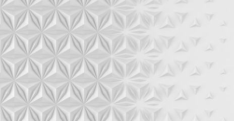 Triangular abstract geometric gray background of triangular volumetric elements of different random size. 3D illustration