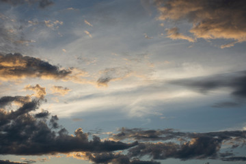 Obraz premium Landscape. Sunlit cloudy sky. Sunset