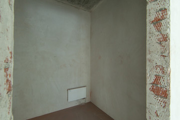 Russia, Moscow- May 23, 2018: interior room apartment. standard self-finish rough repair in new...