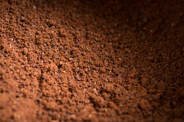Coffee beans are ground into coffee powder by a grinder．