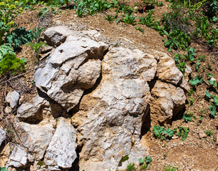 Rocks in the mountains as background