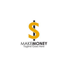 Dollar accounting logo design vector template