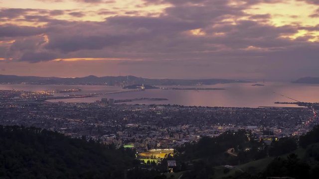 Detailed Evening Time-lapse of San Francisco Lights Coming On. Longer Time-Lapse with More Pictures Taken