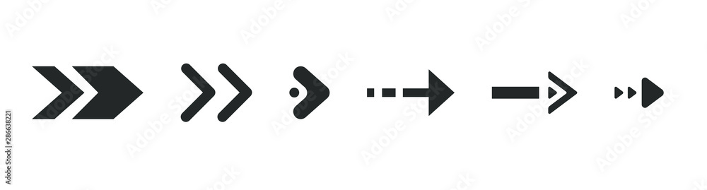 Poster arrows black vector collection. modern simple arrow or cursor illustration web design