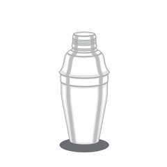 Bar shaker for mixing drinks. Design element icon logo. Vector image.