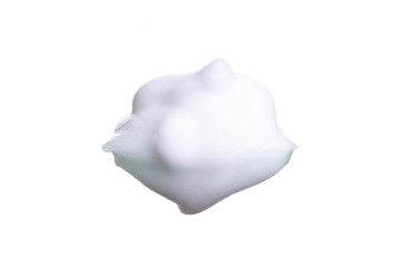 White foam bubbles texture isolated on white