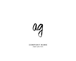 AG Initial handwriting logo vector	
