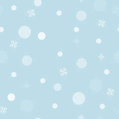 cute blue seamless snowflake and bokeh pattern for christmas eps10 vector illustration