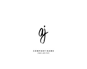 AJ Initial handwriting logo vector	