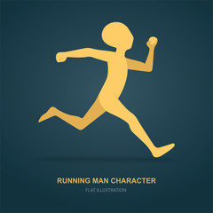 Running character vector illustration. Runner cartoon character.