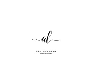 AL Initial handwriting logo vector	