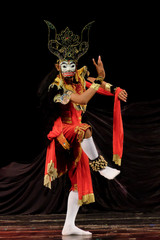 Tari Topeng Panji / Panji Traditional Dance. Traditional mask dance "Smara Dahana or Asmaradahana" from Malang, East Java, Indonesia.