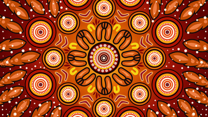 Aboriginal dot art vector background