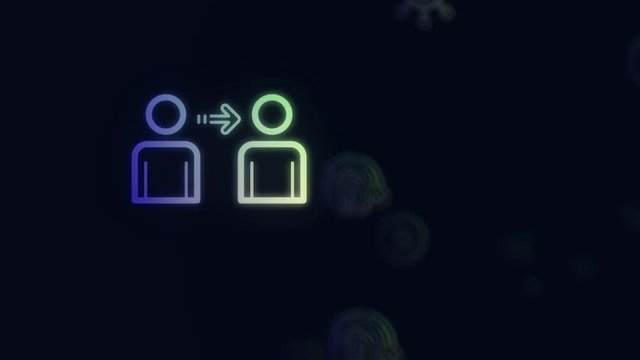 Motion graphic of various Cryptocurrency symbols.