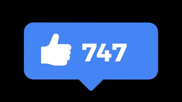 Social media success background. Like icon of social media. Thumb liker animated on alpha background with transparency.