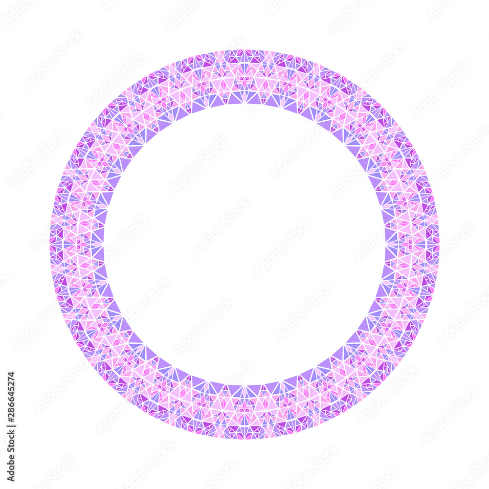 Poster geometrical abstract mosaic round wreath - polygonal vector design element