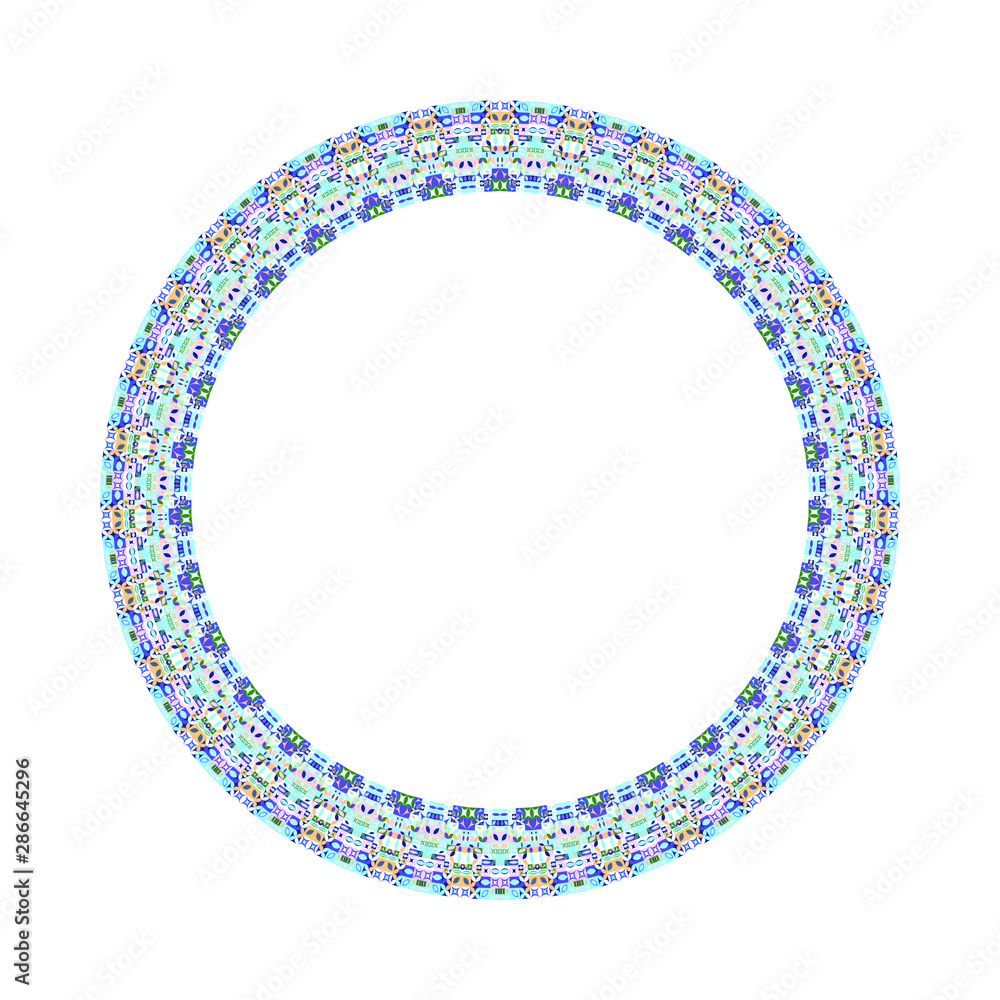 Poster isolated abstract mosaic wreath - circular ornamental geometrical vector element with geometric shap