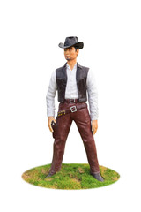 Cowboy doll man isolated on white background. This has clipping path.  