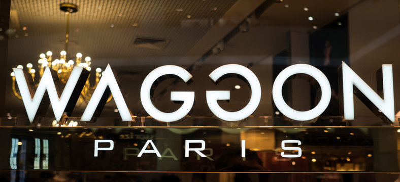 Kiev, Ukraine, February 22, 2018, illustrative editorial. Waggon Paris store in Ocean Plaza mall. Owner of Waggon Paris brand is Markov Chain Monte Carlo (MCMC)
