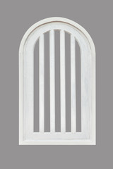 White window frame isolated on gray background. This has clipping path. 