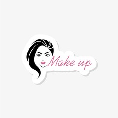 Make up sticker icon isolated on white background. Make up icon simple sign