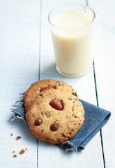 cookies with milk for healthy eating in home 