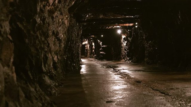 Slider shot inside an old mining cave system