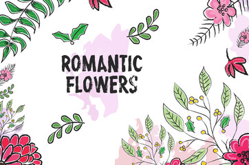 3D illustration Flower collection