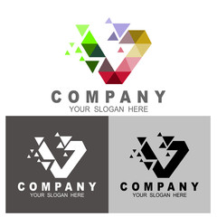 letter v icon, technology smart , computer and data related business, electronic logo vector, pixel logo, colorful logo template