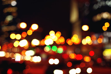 City night lights, bokeh background, abstract soft focus concept.