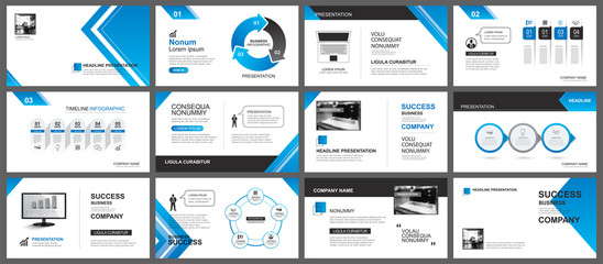 Presentation and slide layout background. Design blue gradient arrow template. Use for business annual report, flyer, marketing, leaflet, advertising, brochure, modern style.