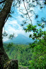 Obraz premium Merapi Volcano, view from Kali kuning, Yogyakarta, Indonesia.