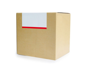 Brown paper box isolated on white background. This has clipping path. 