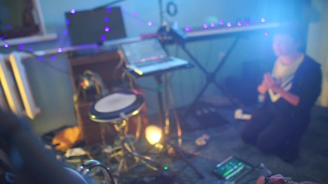 group of musicians playing jam session, improvisation
