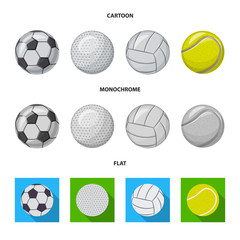 Isolated object of sport and ball sign. Set of sport and athletic stock symbol for web.