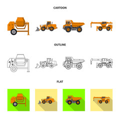 Isolated object of build and construction sign. Collection of build and machinery vector icon for stock.