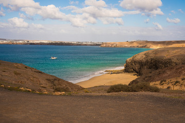 Papagayo beach, on a beautiful island of Lanzarote, Canary Islands, Spain.