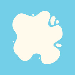 Milk splash and blot design, shape creative illustration.