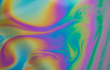 Details in a soap bubble, maco photography. Soap and Glycerin mixing.
