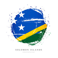 Flag of Solomon Islands in the shape of a big circle.