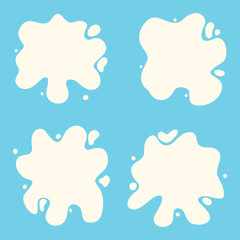 Fototapeta na wymiar Milk splash and blot design, shape creative illustration.